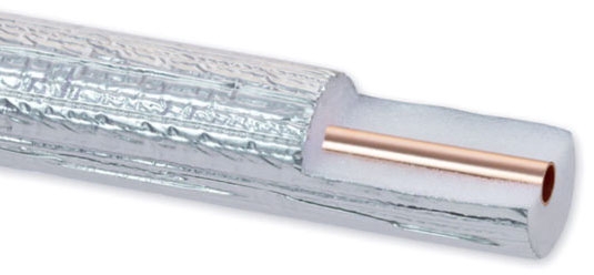 Ebrille Industries 1/4"X25' Insulated Copper Roll with 1/2" Alum Foam Insulation UV Jacket